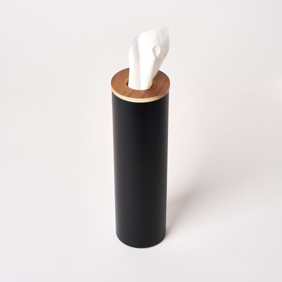 Round Tissue Case - Steel + Wood