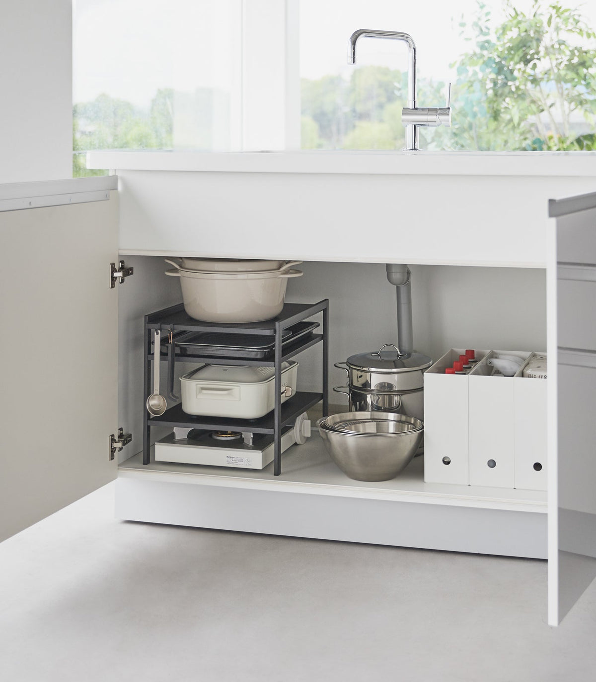 Three-Tier Cabinet Storage Rack (14" H)  - Steel