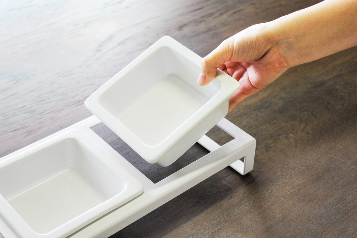 Pet Food Bowl - Steel + Ceramic