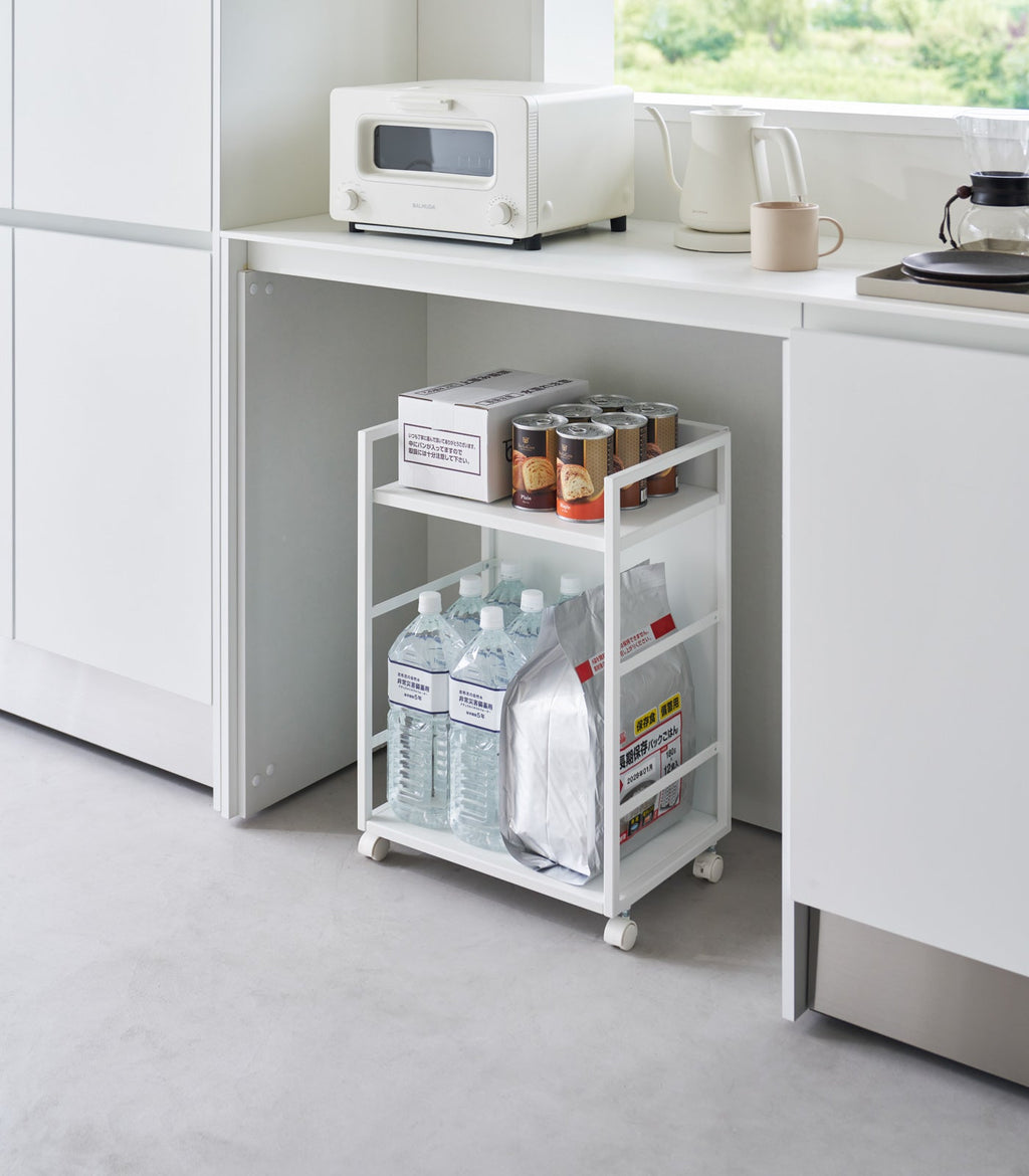 Two-Tier Hideaway Storage Cart (24" H)  - Steel